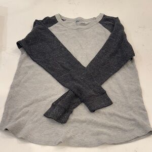 Basic Editions Gray and Black Long Sleeve Tee